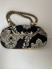 Brocade Evening Bag with Gold Braided Handle Bird handbags designed by Liz Carey