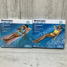 Bluescape Blue & Pink Transparent Air Mat Inflatable Pool Float Age 14+ Unisex