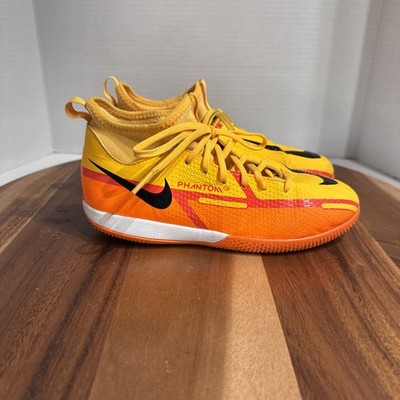 NIKE PHANTOM GT2 ACADEMY DF IC INDOOR SOCCER LASER ORANGE KIDS SIZE 1.5Y