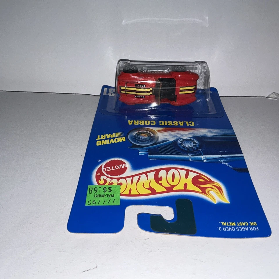 Литой красный винтажный автомобиль Hot Wheels 1991 Classic Cobra No31 2535 - Изображение 3 из 4