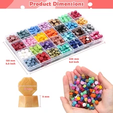 728pc Sealing Wax Beads - 28 Color Pellets for Letter Stamp Sealing & DIY Craft