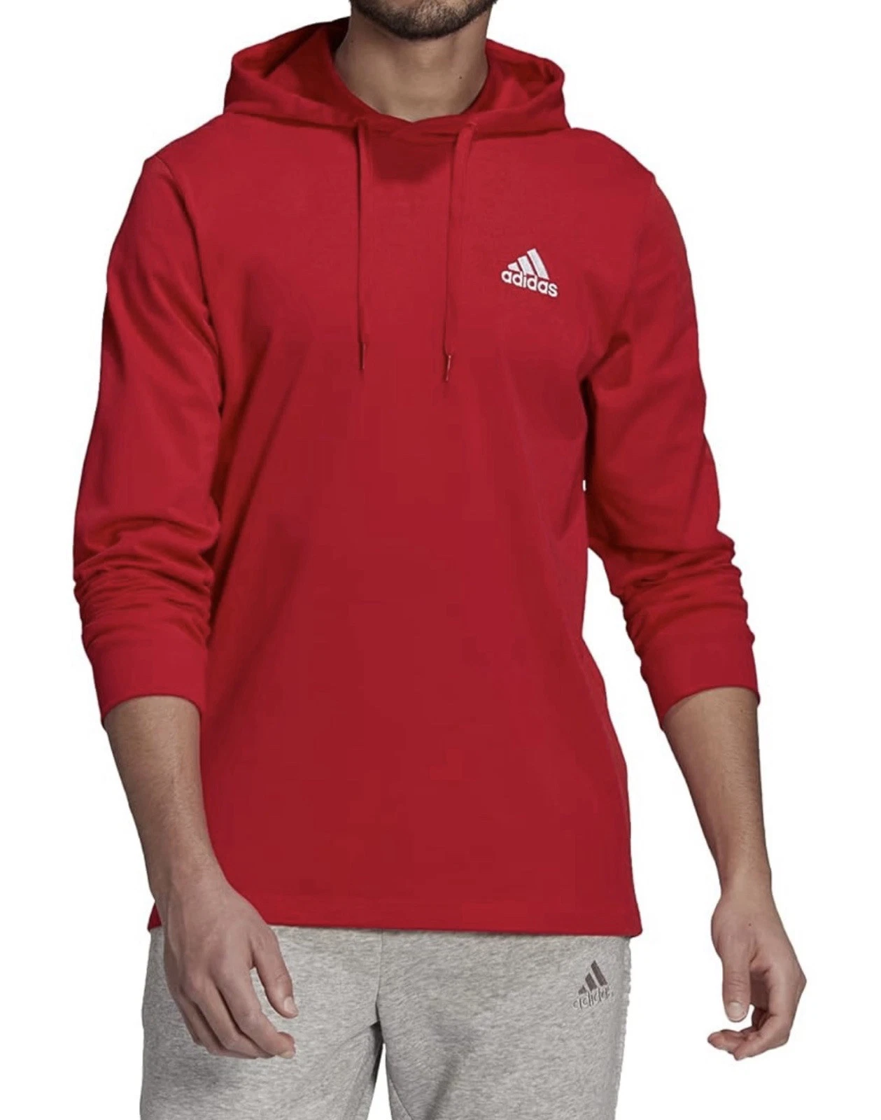 Adidas Men's Essentials Logo Graphic Pouch Pocket Pullover Hoodie size M