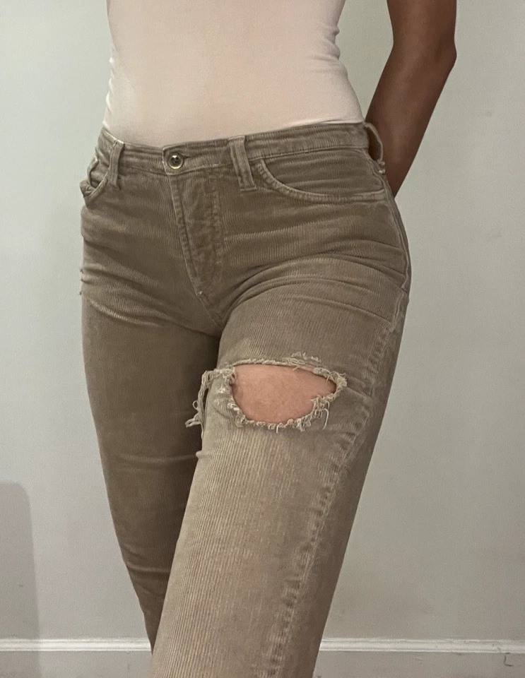 Pantalones de pana marrón vintage D&G Dolce & Gabbana EE. UU. 24/IT 38 Foto 3 de 4