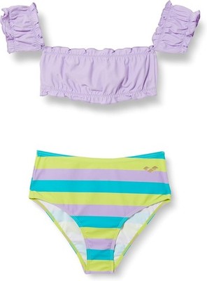 Arena Mädchen Badeanzug Schwimmanzug Sweetie Crop Top, Lila Multi,D 152