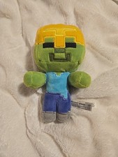 Minecraft Mojang Stuffed Plush Jinx Rare Green Zombie with Gold Helmet 2018