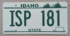 OOAK 1986 Idaho State Police License Plate Sample ISP 181