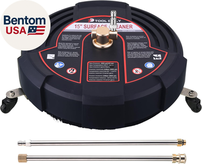 #ad 15 Inch Pressure Washer Surface Cleaner with 3 Wheels 2 Extension Wands Surfac $83.57