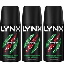 Image of 3 x Lynx Africa Mini Deodorant Bodyspray 35ml - Handy Travel Size NEW