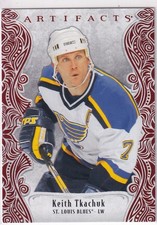 25/26 UD ARTIFACTS KEITH TKACHUK RUBY RED BASE PARALLEL /599 #181