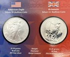 Legacies of Freedom 2003 Silver Eagle $1 2002 Britannia Bullion 2oz Coin Set OGP