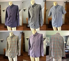 5 Men’s Dress Shirts Medium Long Sleeve Purple Gray Blue Green Button Down