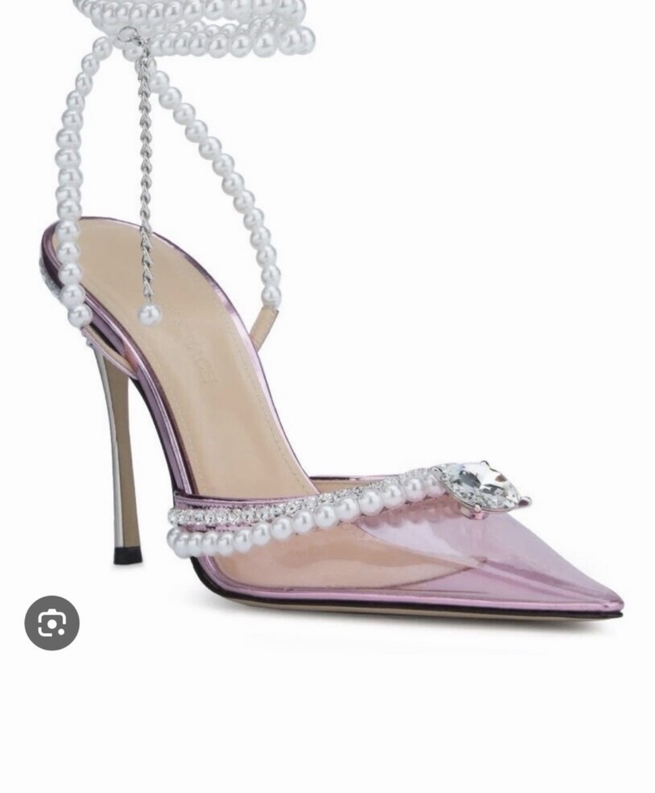 MACH &MACH Diamond of Elizabeth Imitation Pearl Pointed Toe Pumps