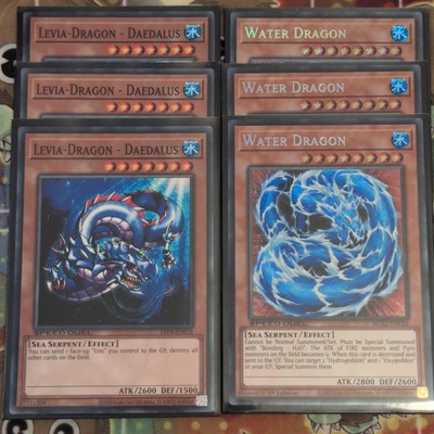 3 x Levia-Drache - Daedalus STP4-DE018 & SGX2-ENC01 Wasserdrache Secret YuGiOh