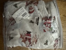 Pottery Barn Kids Organic Holly Jolly Santa Sheet Set Flannel Twin New Christmas