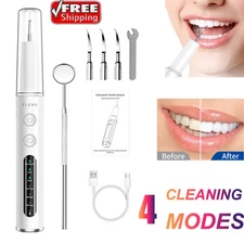 Ultrasonic Tooth Cleaner for Teeth - Electric Plaque Tartar Remover Dental Tool