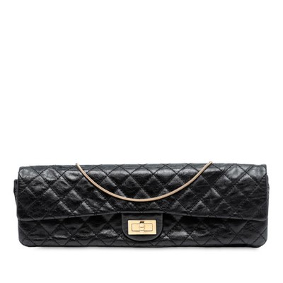 Chanel Reissue 2.55 Steppglasiert Kalbsleder East West einfache Klappe