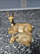 Home Interiors and Gifts 1997 Deer/Fawn Figurine Statues 113001 Indoor Outdoor