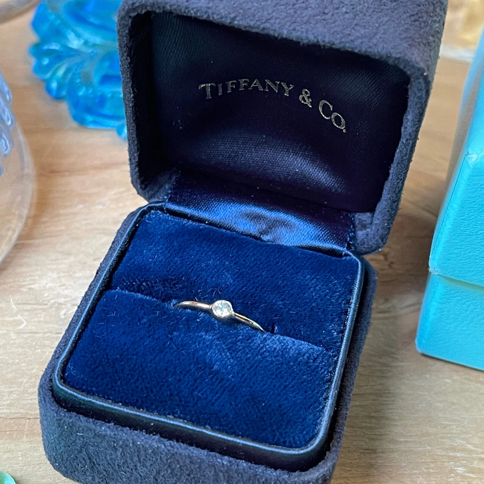 OFERTA 20% DE DESCUENTO 💎 Anillo Tiffany & Co Elsa Peretti WAVE Diamante Oro 18K Talla 4.25 Foto 3 de 4