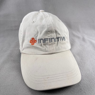 Infinitive Hat Mens Beige Strap Back Dad Cap Spell Out Company