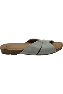 Earth Origins Suede Slide Sandals Lexi Seafoam Multi