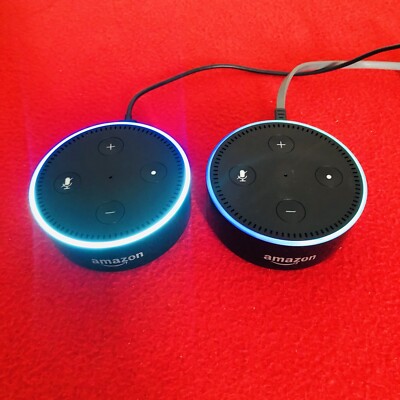 Lots Of 2 Amazon Echo Dot 2nd Generation RS03QR Smart Assistant Speaker Tested