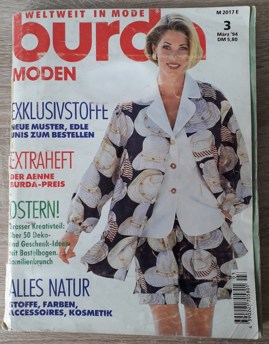 Burda Sewing Magazine German Editions 1993, 1994, 1995, 1998