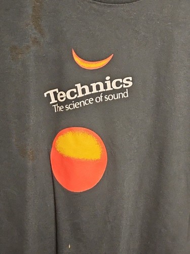 VTG 80s Technics Science Of Sound Audio Promo Thin T-Shirt Size XL single Stich - Picture 2 of 9