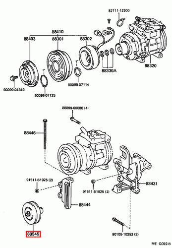 Genuine Toyota LandCruiser HZJ75 HZJ74 HZJ73 1HZ 4.2 Diesel A/C AC Idler Pulley - Picture 5 of 10