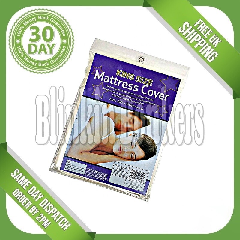 KING SIZE SHEET BED WETTING PLASTIC FITTED WATERPROOF MATTRESS COVER