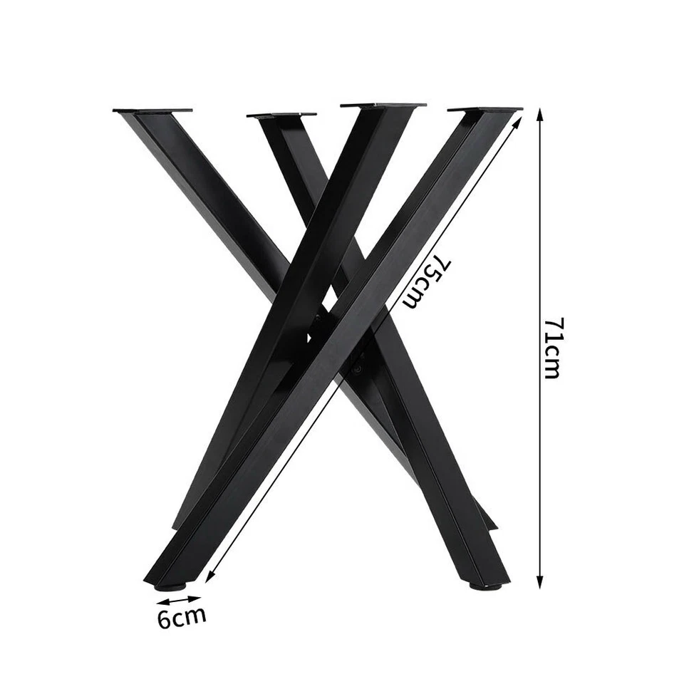 Industrial Steel Table Legs Cross Support Feet for Round/Rectangle Dining Table - Image 4 of 4