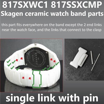 Skagen 817SXWC1 817LWXC1 817SSXCMP white ceramic watch spare parts 