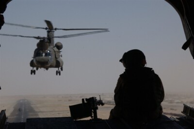 2004 CH-47 Chinooks Depart Kandahar Air Base for Uruzgan Province Original Photo