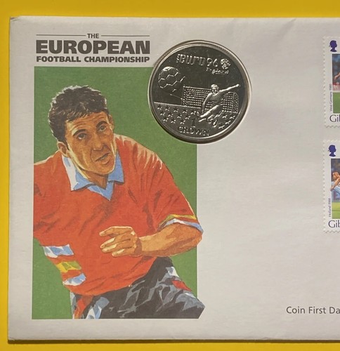 Moneta Gibilterra 1996 una corona IL CAMPIONATO EUROPEO DI CALCIO copertina primo giorno - Foto 5 di 21