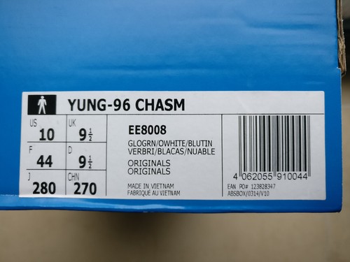 Adidas Yung-96 Chasm UK Size 9.5 Men Light Green Pink Running Shoes EE8008 - Picture 8 of 8