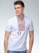 Traditional Ukrainian men's cross-stitched shirt Vysyvanka embroidery