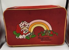 Vintage Red Strawberry Shortcake Suitcase 1980 Kids Rainbow Overnight Bag Puppy