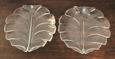 New - Pair of Orrefors, Sweden, Crystal Salad Plate 7.5" Eden Leaf Pattern