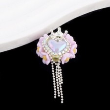 5x Crown Tassel Straight Hole Bead Crafts Cell Phone Keychain Necklace Accessory