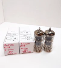 Matched Pair of Amperex 6DJ8 ECC88 Code GA2 TV-7 Tested VACUUM TUBE D-Getter