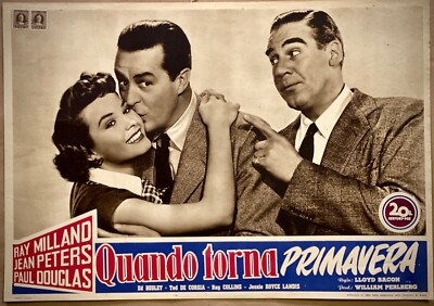 QUANDO TORNA PRIMAVERA-Lobby Card Originale Fotobusta -Ray Milland,Douglas-1949