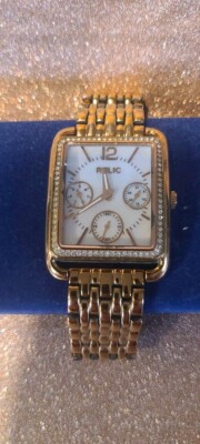 Relic Ladies Wristwatch Multi-Function Crystal Accent Bezel Quartz Wrist Watch