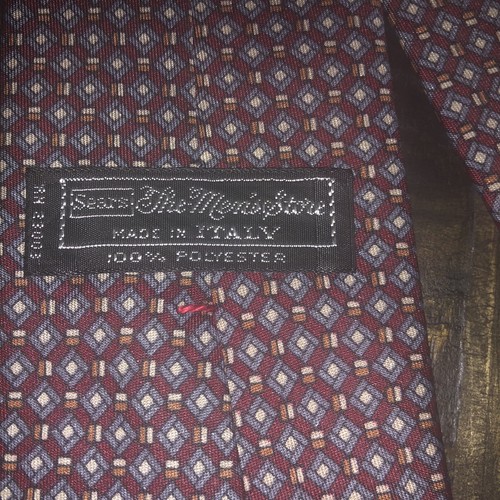 Vintage Sears The Mens Store Red Geometric Polyester Necktie Tie 56L - Picture 4 of 7