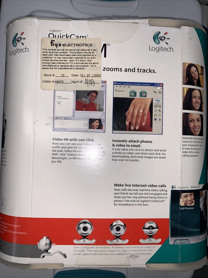 Cámara web Logitech - Zoom de cámara rápida QCZ00M 961325-1403 para Windows XP o anterior Foto 4 de 4