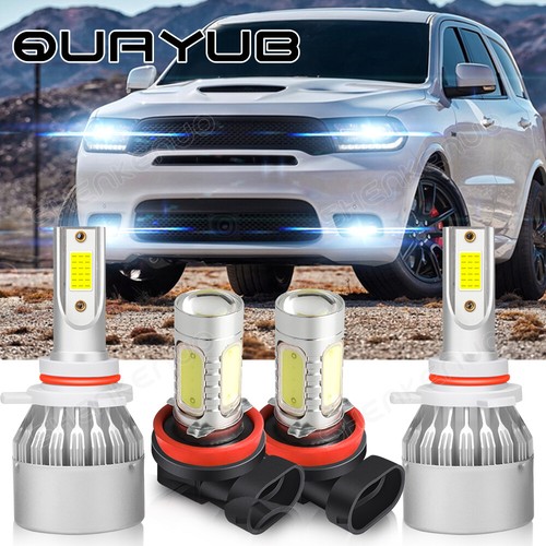 Para For Dodge Durango 2014 2015 - 4PC 8000K Faros LED + Kit de luces antiniebla