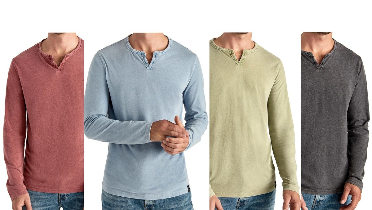 Lucky Brand Men's Long Sleeve Triblend Notch Neck Henley Deals ...