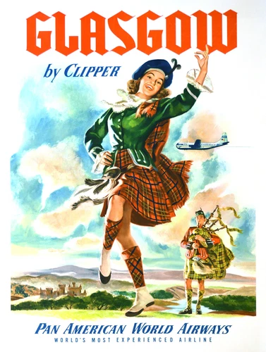 Glasgow, Retro metal Aluminium Sign vintage / Man Cave / Garage