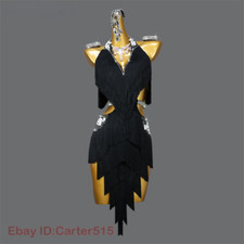 Lot Latin Dance Competition Tassel Skirt Chacha Professional Dress Fringe Dress