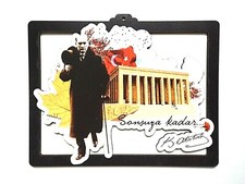 Mustafa Kemal ATATÜRK Bild Atatürk Ay yıldız 19 x 25 cm Desenli Ahşap Poster