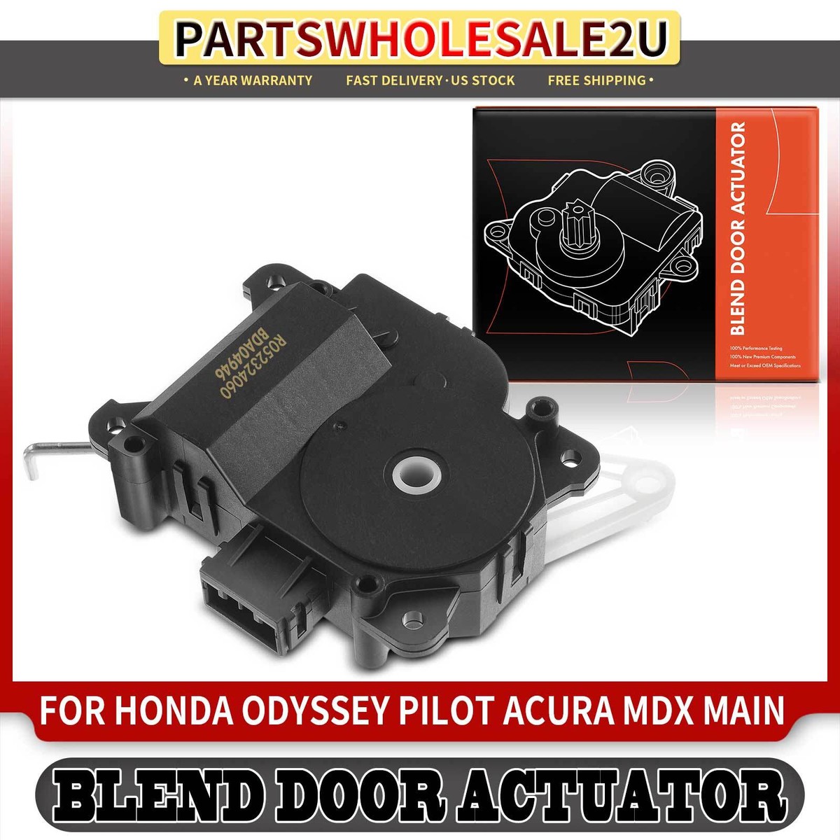 Main Heater Air Blend Door Actuator for Honda Pilot Odyssey Acura