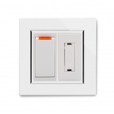 Retrotouch Fused Spur Switch 13A White Glass CT 01700